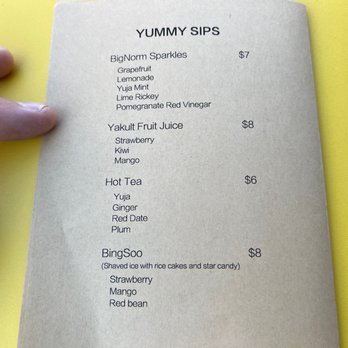BigNorm - Sips menu - Korean Near Me - Brooklyn, New York