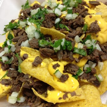 King Taco - Carne asada nachos (asked for onions and cilantro) - Mexican Near Me - El Monte, California
