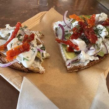 The Old Pinnix - Dill With It toast - avocado, red onion, sun-dried tomatoes, ricotta and dill on sourdough. This one was my favorite! - Breakfast & Brunch Near Me - New Bern, North Carolina The Old Pinnix - Dill With It toast - avocado, red onion, sun-dried tomatoes, ricotta and dill on sourdough. This one was my favorite! - Breakfast & Brunch Near Me - New Bern, North Carolina