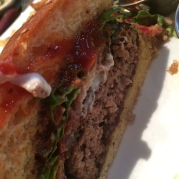 Eureka! - This isn't a rare burger, it was way past over cooked it was like a kingsford BBQ coal - American Near Me - Berkeley, California