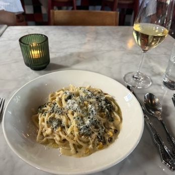 Olivero - Bucatini with crab and corn - Italian Near Me - Wilmington, North Carolina