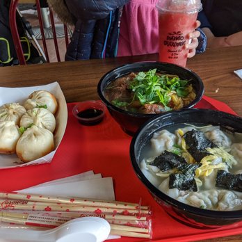 Shanghai Fortune Cuisine - Pan fried pork bun $6.49, 4.5 stars. Beef noodle $8.99, 3 stars (bland). Wonton Soup $4.79, 4 stars. Juicy pork bun (no pic) $5.99, 4 stars. - Chinese Near Me - Burnaby, British Columbia Shanghai Fortune Cuisine - Pan fried pork bun $6.49, 4.5 stars. Beef noodle $8.99, 3 stars (bland). Wonton Soup $4.79, 4 stars. Juicy pork bun (no pic) $5.99, 4 stars. - Chinese Near Me - Burnaby, British Columbia