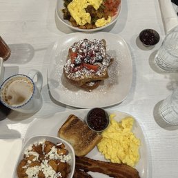 Rise and Shine, Stuffed French toast, chorizo bowl Rise and Shine, Stuffed French toast, chorizo bowl