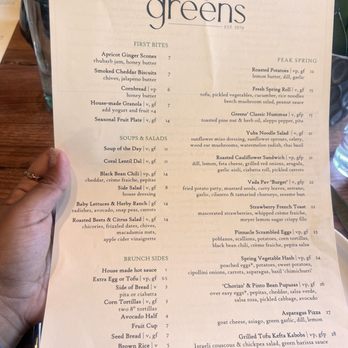 Greens Restaurant - Menu - Vegetarian Near Me - San Francisco, California