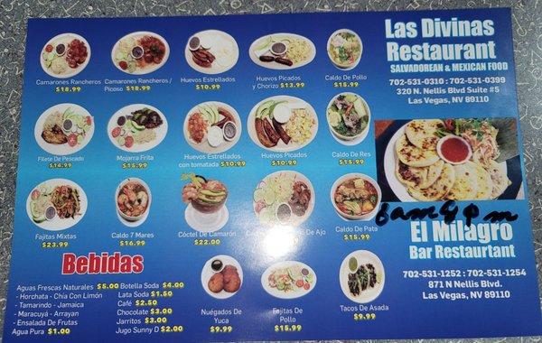 Menu photo 2 Las Divinas Las Vegas, NV