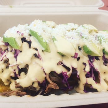 Arepa - Carne Pataca.   Green plaintain, carne, avocado, and cabbage yuuum!!!! - Food Trucks Near Me - Olympia, Washington