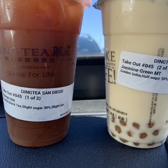 Ding Tea - Mango black tea, Jasmine Green Milk Tea with boba - Coffee & Tea Near Me - San Diego, California