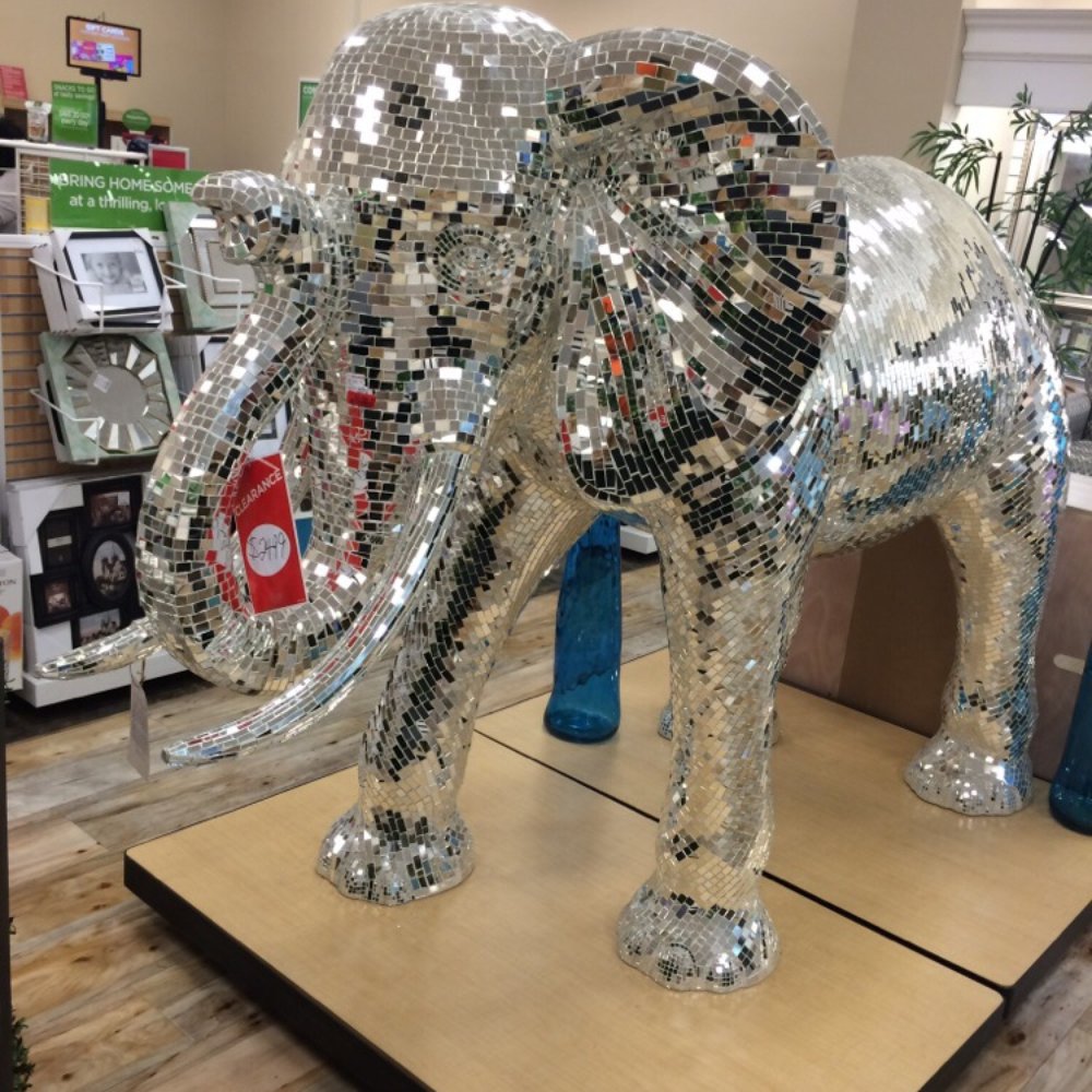 Home Goods - Giant sparkly elephant - Furniture Stores Near Me - Rockville Centre, New York Home Goods - Giant sparkly elephant - Furniture Stores Near Me - Rockville Centre, New York