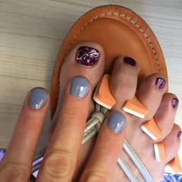 Spa mani pedi with big toe design.