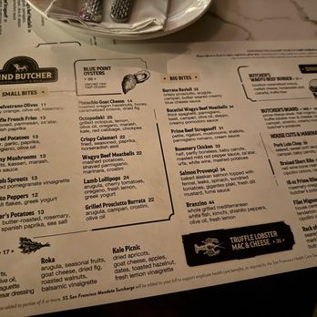 Blind Butcher - Menu - New American Near Me - San Francisco, California