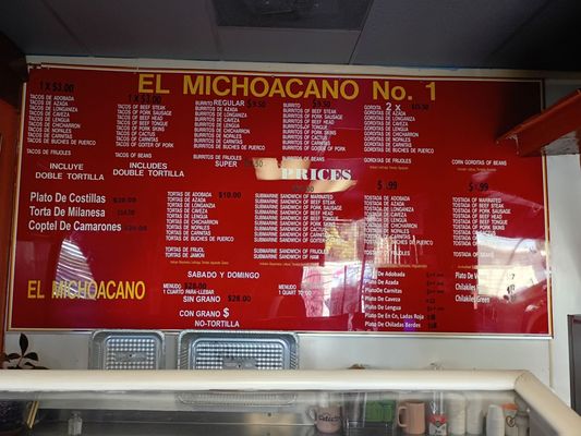 Menu photo 1 El Michoacano Sacramento, CA Menu photo 1 El Michoacano Sacramento, CA