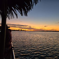 CoastEase Tikis - Gorgeous Sunset Last Night on the Bay! Great way to end the day after hanging out with the local dolphin pod! Book your cruise on the Pink P