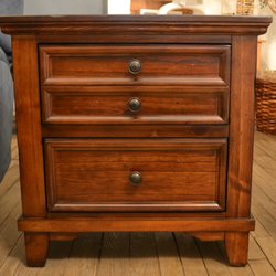 Ball Furniture Outlet - Oak finished nightstand with USB ports built-in