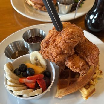Brunchbar - Chicken and waffles, sub fruit instead of salad. - Breakfast & Brunch Near Me - Bellevue, Washington Brunchbar - Chicken and waffles, sub fruit instead of salad. - Breakfast & Brunch Near Me - Bellevue, Washington