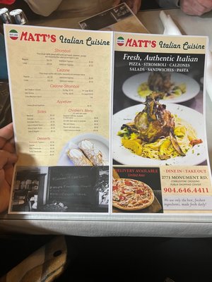 Menu photo 1 Matt's Italian Cuisine Jacksonville, FL