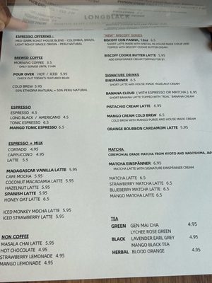 Menu photo 2 Long Black Coffee Costa Mesa, CA Menu photo 2 Long Black Coffee Costa Mesa, CA