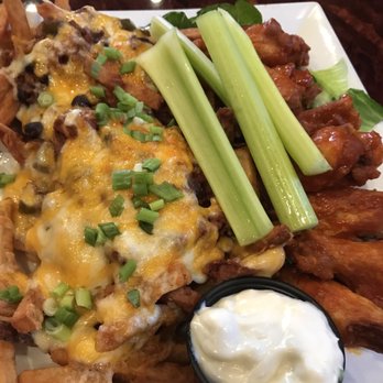 Bello's Pub & Grill - Buffalo wings upgraded to chili cheese fries - American Near Me - Newark, New Jersey Bello's Pub & Grill - Buffalo wings upgraded to chili cheese fries - American Near Me - Newark, New Jersey