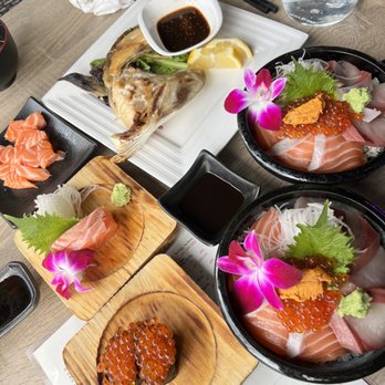 Toyosu - Hokkaido Don, salmon sashimi, and hamachi Kama. - Sushi Bars Near Me - Walnut Creek, California