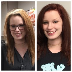 Judy's Loft Salon - Hannah's before and after shot - exquisite work!