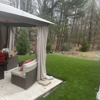 Synthetic Turf Concepts - Love the comparison of our yard to the neighbors :-) - Artificial Turf Near Me - Winston-salem, North Carolina