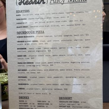 Hearth Restaurant & Coffee - Allley menu - Latin American Near Me - Moorpark, California