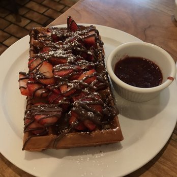 More Than Waffles - Waffle with Nutella and strawberry - Breakfast & Brunch Near Me - Encino, California More Than Waffles - Waffle with Nutella and strawberry - Breakfast & Brunch Near Me - Encino, California