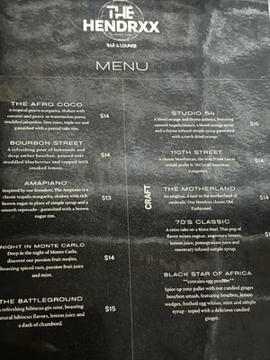 Menu photo 4 The Hendrxx Greensboro, NC