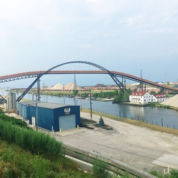 Point Park - View from the left side of the park of the Ashtabula Harbor, the river, and the coal conveyor. - Parks Near Me - Ashtabula, Ohio
