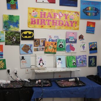 The Painted Penguin - The colorful project blow-drying nook. - Kids Activities Near Me - Northbrook, Illinois