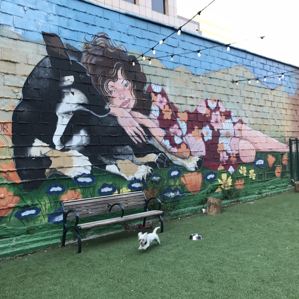 I would not lay down on the grass like the lady in the mural.. I would not lay down on the grass like the lady in the mural..