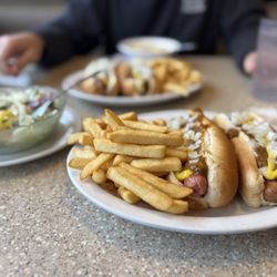 Mark's Midtown Coney Island - Coney Platter with mini Greek Salad