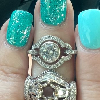 Tracy Jewelers - Top ring to be sized - bottom ring added new diamond - Jewelry Near Me - Spokane Valley, Washington Tracy Jewelers - Top ring to be sized - bottom ring added new diamond - Jewelry Near Me - Spokane Valley, Washington