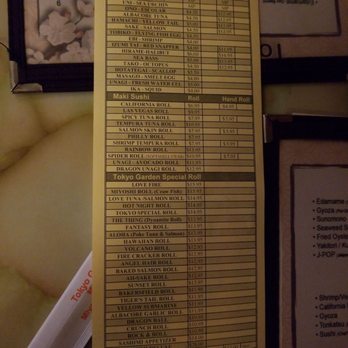 Tokyo Garden - 5/12/18: Sushi self ordering menu - Japanese Near Me - Bakersfield, California Tokyo Garden - 5/12/18: Sushi self ordering menu - Japanese Near Me - Bakersfield, California