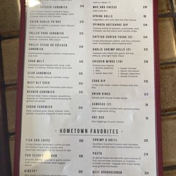 The Pines at Elizabeth City Golf Course - Menu