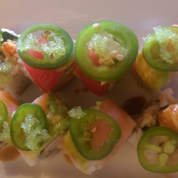 Joy Sushi - Lone Tree Roll - Tuna, yellowtail, salmon, shrimp tempura, crab meat, cucumber & more - Sushi Bars Near Me - Lone Tree, Colorado