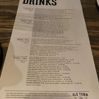 Old Town Tap - Drinks menu - Pizza Near Me - Truckee, California Old Town Tap - Drinks menu - Pizza Near Me - Truckee, California