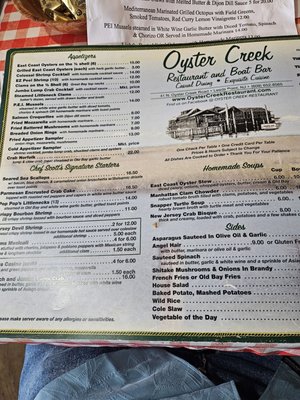 Menu photo 2 Oyster Creek Inn Leeds Point, NJ Menu photo 2 Oyster Creek Inn Leeds Point, NJ