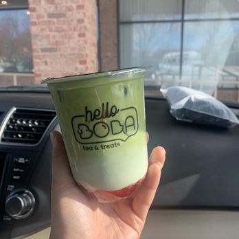 Hello Boba - Pink matcha - Bubble Tea Near Me - White Bear Lake, Minnesota