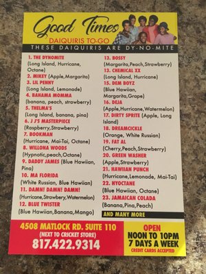 Menu photo 4 Good Times Daiquiri's To Go Arlington, TX Menu photo 4 Good Times Daiquiri's To Go Arlington, TX