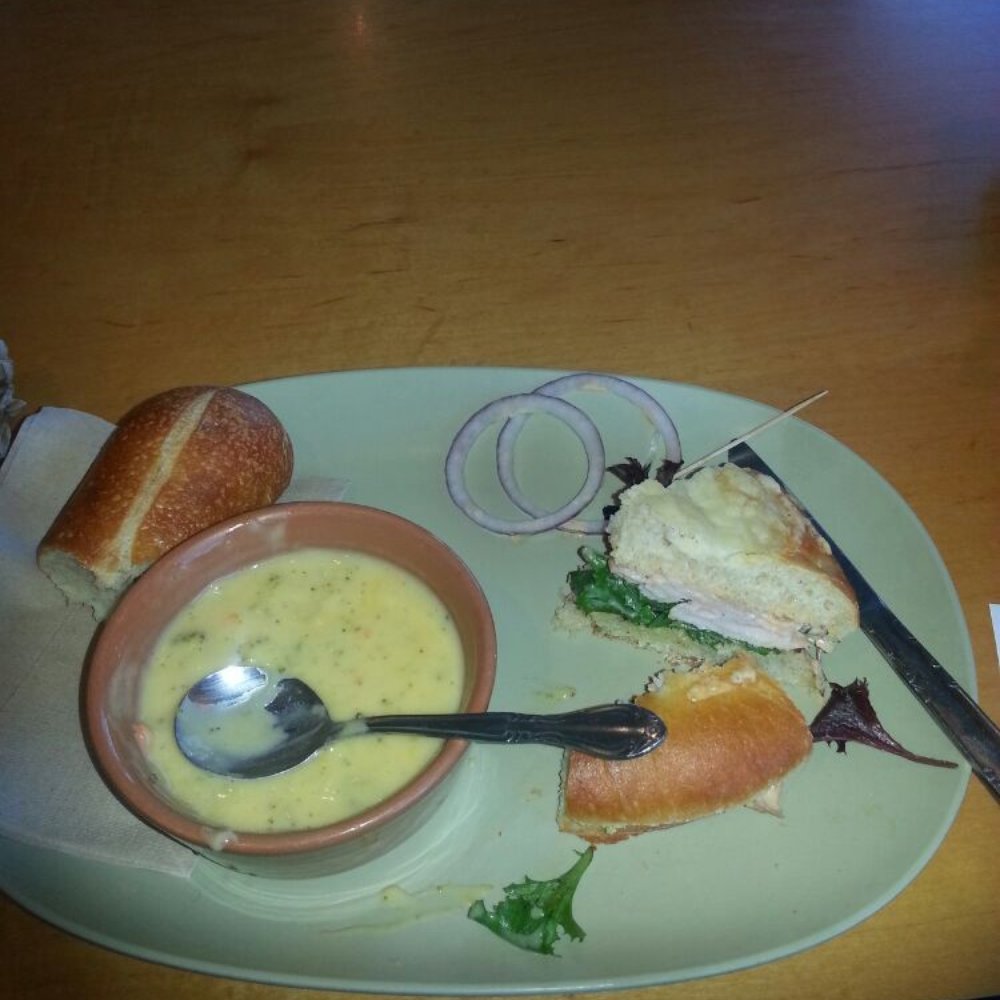 Panera Bread - Broccoli cheddar soup and Sierra Turkey sandwich. - Sandwiches Near Me - Sacramento, California Panera Bread - Broccoli cheddar soup and Sierra Turkey sandwich. - Sandwiches Near Me - Sacramento, California