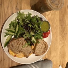 Pimento Cheese sandwich and side salad Pimento Cheese sandwich and side salad