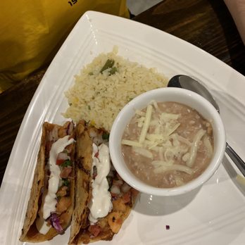 Barra Azul - Tacos al gobernador side of rice and beans - Sushi Bars Near Me - Perris, California