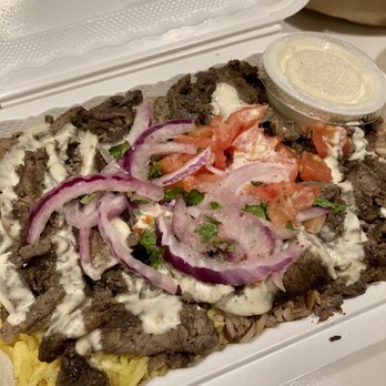 Tanoor - Beef and Lamb Shawarma with both yellow and lentil rice $19 - Lebanese Near Me - Sammamish, Washington Tanoor - Beef and Lamb Shawarma with both yellow and lentil rice $19 - Lebanese Near Me - Sammamish, Washington