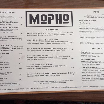 Mopho - Menu - Vietnamese Near Me - New Orleans, Louisiana Mopho - Menu - Vietnamese Near Me - New Orleans, Louisiana