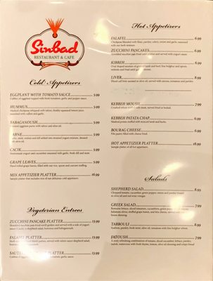 Menu photo 1 Sinbad Restaurant & Cafe Boca Raton, FL Menu photo 1 Sinbad Restaurant & Cafe Boca Raton, FL