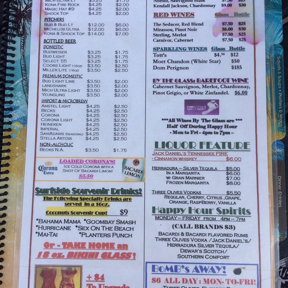 Coconuts On The Beach - The menu - Bars Near Me - Cocoa Beach, Florida Coconuts On The Beach - The menu - Bars Near Me - Cocoa Beach, Florida