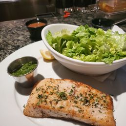 Salmon and side salad