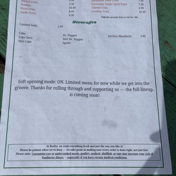 Beefy's - Limited soft-opening menu - Diners Near Me - Reno, Nevada
