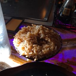 Fried rice with no egg. Seasoned to perfection. Sooo good. Fried rice with no egg. Seasoned to perfection. Sooo good.
