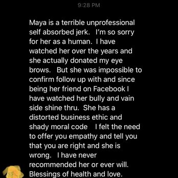 Sacred Arch Brows - This was another person that got taken advantage of that secretly reached out to me, I do not even know her. - Makeup Artists Near Me - Templeton, California